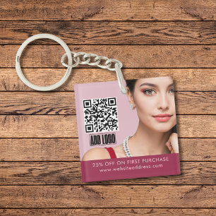 Modern Rosa Mode Jewelry Business Logotyp QR Code