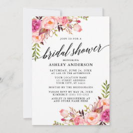 Modern Rosa-Möhippa för Blommigt Inbjudningar