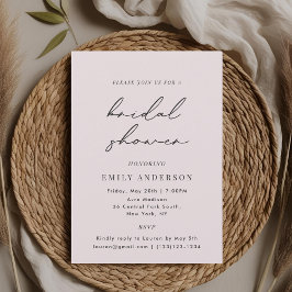 Modern Rosa Möhippa Inbjudningar