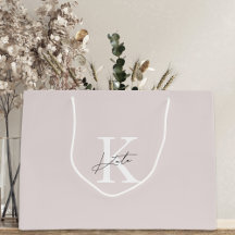 Modern rosa monogram brudtärna presentförslag gåvp