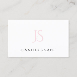 Modern Rosa Monogram-Elegant för Professionell Enk Visitkort