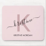 Modern  rosa, monogram namn musmatta<br><div class="desc">Modern  rosa-skript,  monogram namn-musmatta</div>