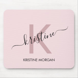 Modern  rosa, monogram namn musmatta