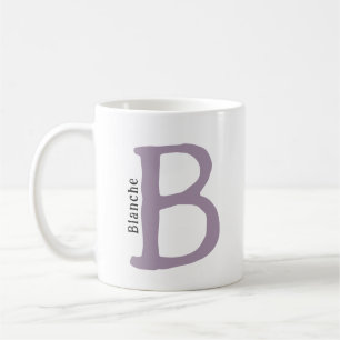 Modern Rosa Monogrammed Initial-Namn-kaffe Mugg