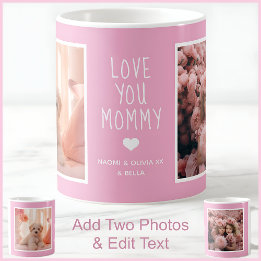 Modern Rosa Morsdag Foto Meddelande Anpassad C90 Kaffemugg