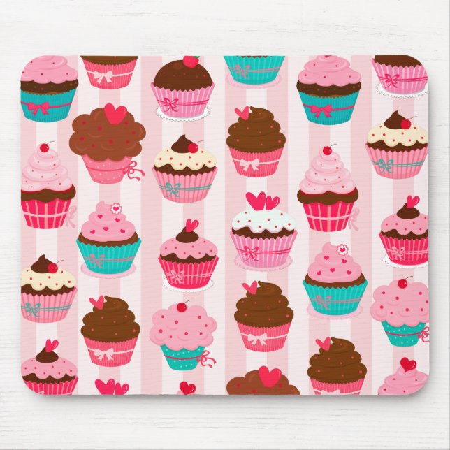 Modern rosa muffins flickaktigt musmatta (Framsidan)