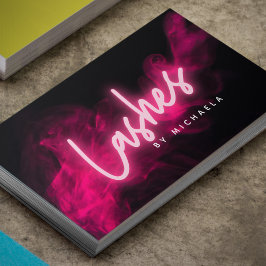 Modern Rosa Neon & Smoke Lash/Eyelash Extensions Visitkort