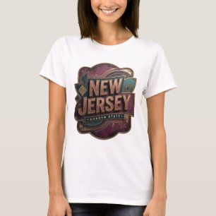 Modern Rosa NEW JERSEY GARDEN STATE Slogan T-shirt
