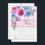 Modern Rosa och blå vattenfärgsfärg Blommigt Bröll Rådkort<br><div class="desc">Romantiskt och modernt bröllop-kort med blommigt vattenfärgsdesign i ljus rosa bakgrund.</div>