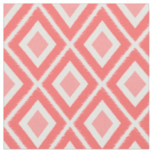 Modern Rosa och Coral Ikat Mönster Tyg
