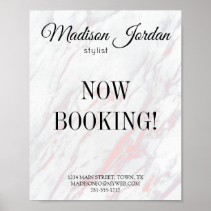Modern Rosa och Grått Marble Business Poster