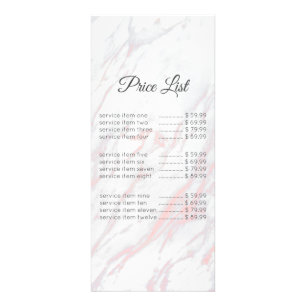 Modern Rosa och Grått Marble Prisare Reklamkort
