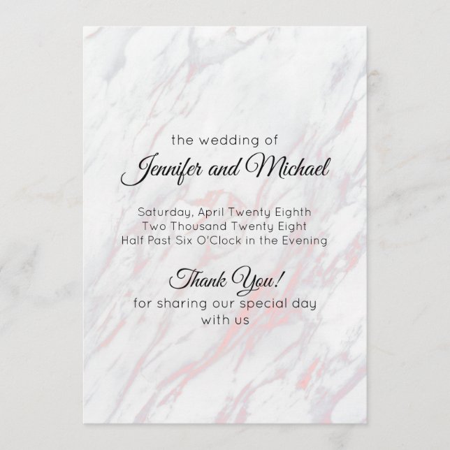 Modern Rosa och Grått Marble Program (Framsida)