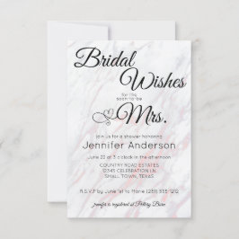 Modern Rosa- och Grått Marble Shower-inbjudan