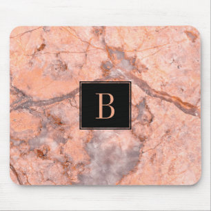 Modern Rosa och Grått Marble Struktur Musmatta