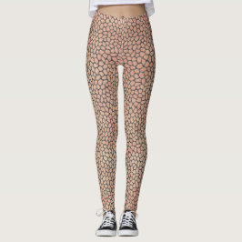 Modern Rosa och Grått Mosaic Animal Print Leggings