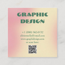 Modern rosa och grön gradient visitkort