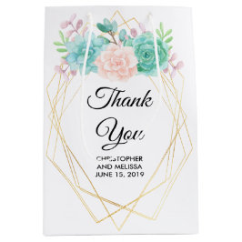 Modern Rosa och Grönt Vattenfärgsuckor Bröllop