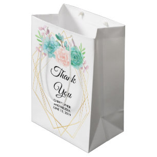 Modern Rosa och Grönt Vattenfärgsuckor Bröllop