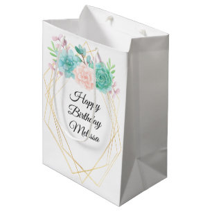 Modern Rosa och Grönt Vattenfärgsuckor födelsedag