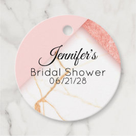 Modern Rosa och Guld Marble Gåvor Etiketter
