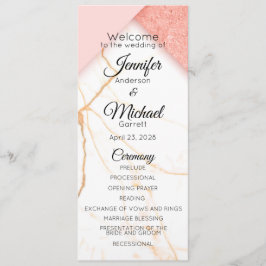 Modern Rosa och Guld Marble Program