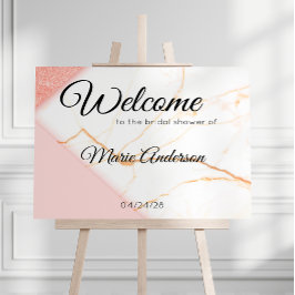 Modern Rosa och Guld Marble Shower Poster