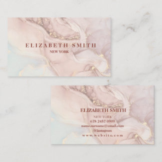 Modern rosa och guld Marble Visitkort