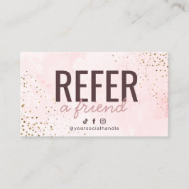 Modern Rosa och Guld Se ett vänkort Visitkort