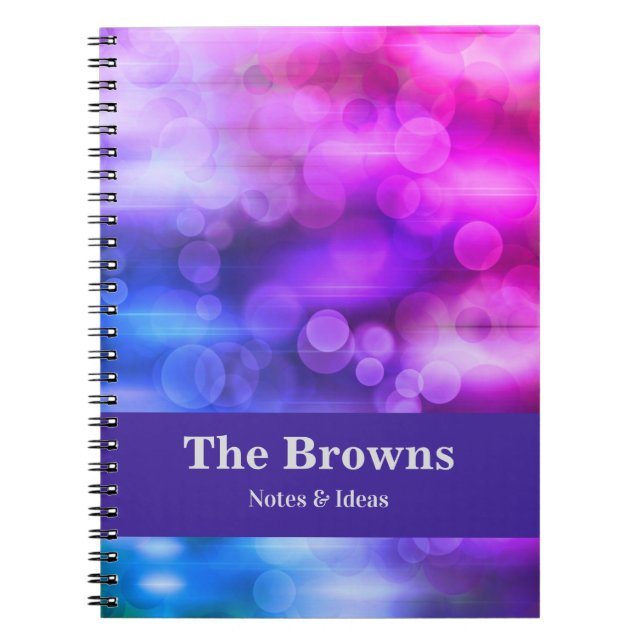 Modern Rosa- och Lila Circles Abstrakt design Anteckningsbok (Framsidan)