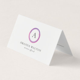 Modern Rosa och Lila Monogram QR-kod Visitkort