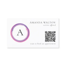 Modern rosa och lila monogram QR-kod