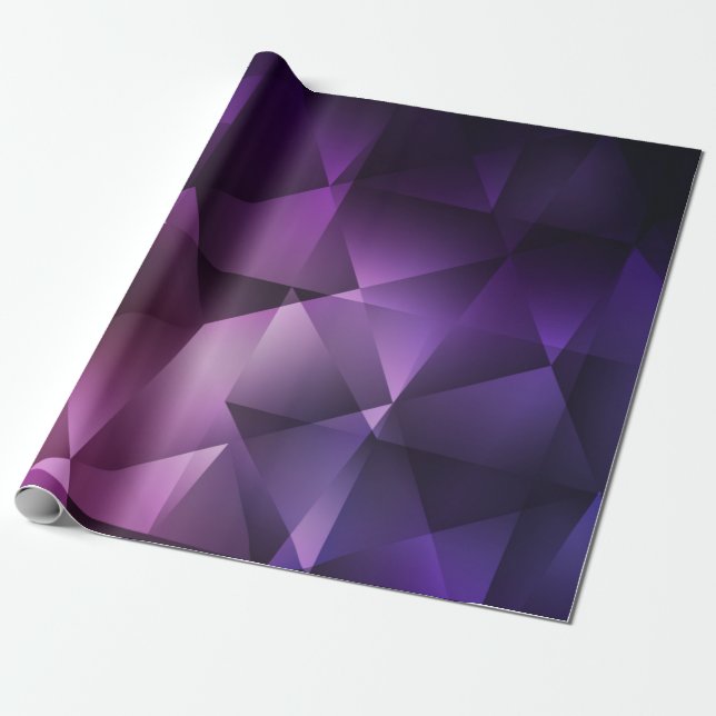 Modern rosa och lila polygonfri mönster presentpapper (Utrullad)