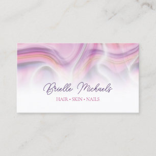 Modern Rosa och Lila Swirl Hair och Beauty Salon Visitkort