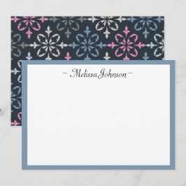 Modern Rosa och marin Personlig i Skakor Anteckningskort