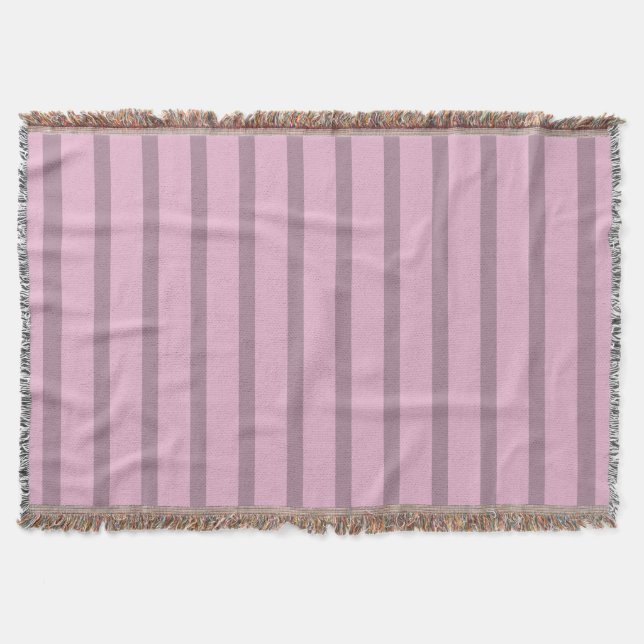Modern rosa och mauve-randig filt (Framsidan)