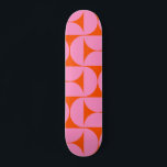 Modern Rosa och Orange i Mönster i Modern Preppy Mini Skateboard Bräda 18,5 Cm<br><div class="desc">Retro Mid Century Modern Mönster - Abstrakt Geometric Shapes - Cute and Minimalist Mönster in rosa and orange.</div>