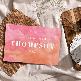 Modern Rosa och Orange Monogram Bröllop Gästböcker