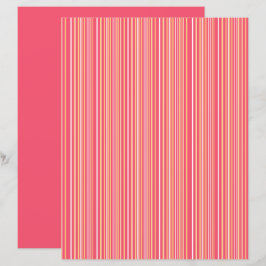 Modern Rosa och Orange - stripe-skrapbok Papper