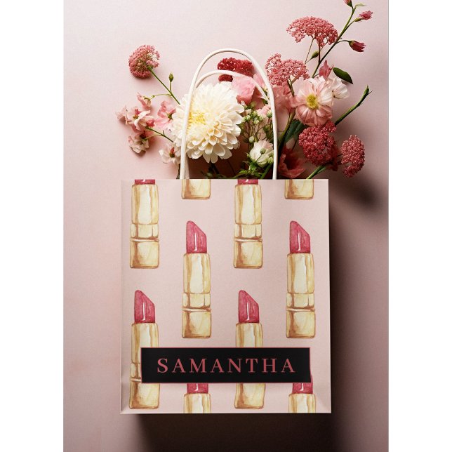 Modern Rosa och rött läppstift Mönster Girly med N (Skapare uppladdad)