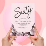 Modern Rosa och svart 60:e födelsedag Inbjudningar<br><div class="desc">Skapa din egen 60-årsinbjudan! Anpassa den här designen med din egen text. Du kan anpassa den här designen ytterligare genom att markera länken "anpassa ytterligare" om du vill.</div>