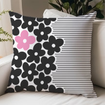 Modern Rosa och svart Blommigt Dorm Room