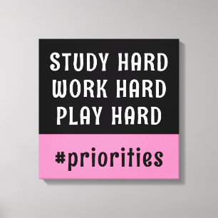 Modern rosa och svart Hashtag-sovrum Canvastryck