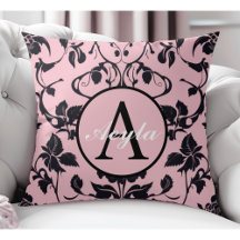 Modern Rosa och svart Ro-skademonogram