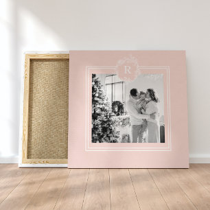 Modern Rosa och vit   Familjefoto   Inledande Canvastryck