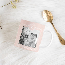 Modern Rosa och vit | Familjefoto | Inledande Kaffemugg