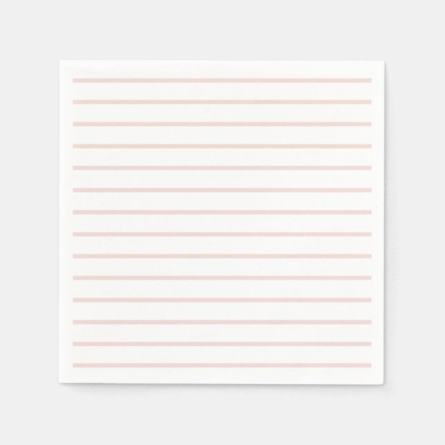 Modern  rosa och vit rand elegant pappersservett (Framsidan)