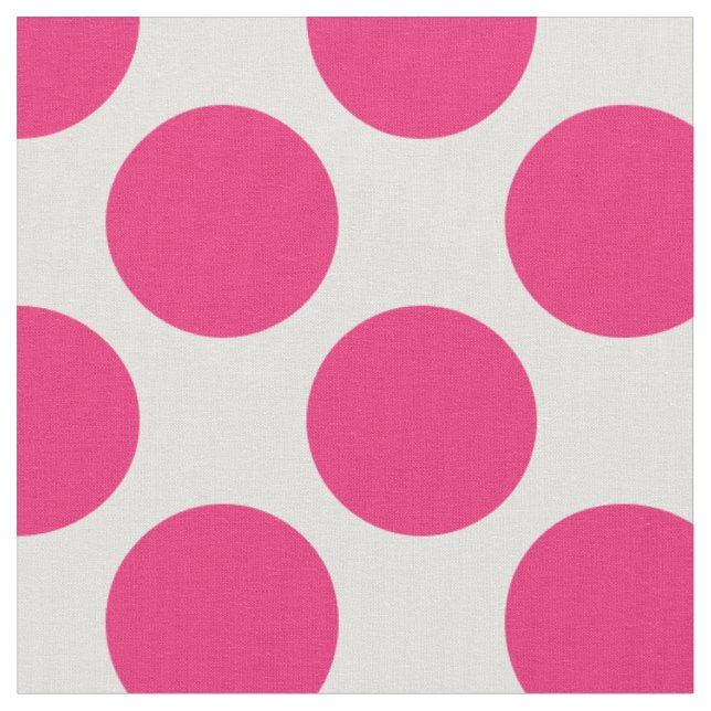 Modern Rosa och vitt stort Polka dots Tyg (Närbild)
