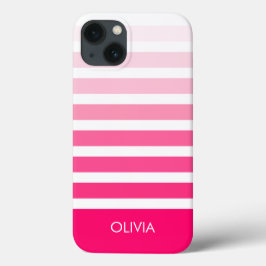 Modern Rosa Ombre Stripe Personlig Namn