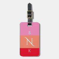 Modern Rosa Orange 3 Brev Monogram Anpassningsbar